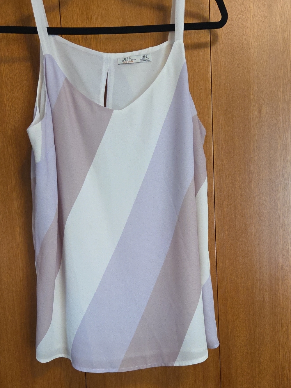 Dex Lavender and Cream Diagonal Stripe Cami